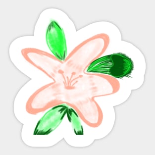 Red orange watercolor floral art Sticker